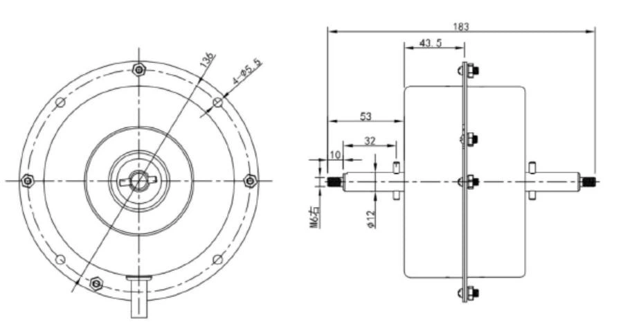 The outline Drawing of Chimney motor The outline Drawing of Chimney motor
