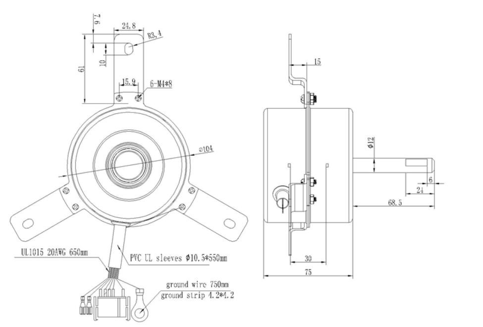 Draing reference for hood fan motor